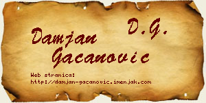 Damjan Gačanović vizit kartica